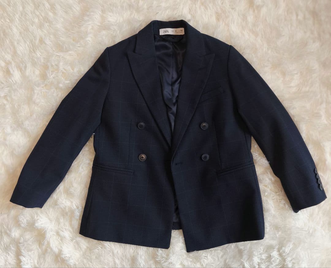 ZARA フォーマルスーツ セット 115 120 ネイビー チェック 入学