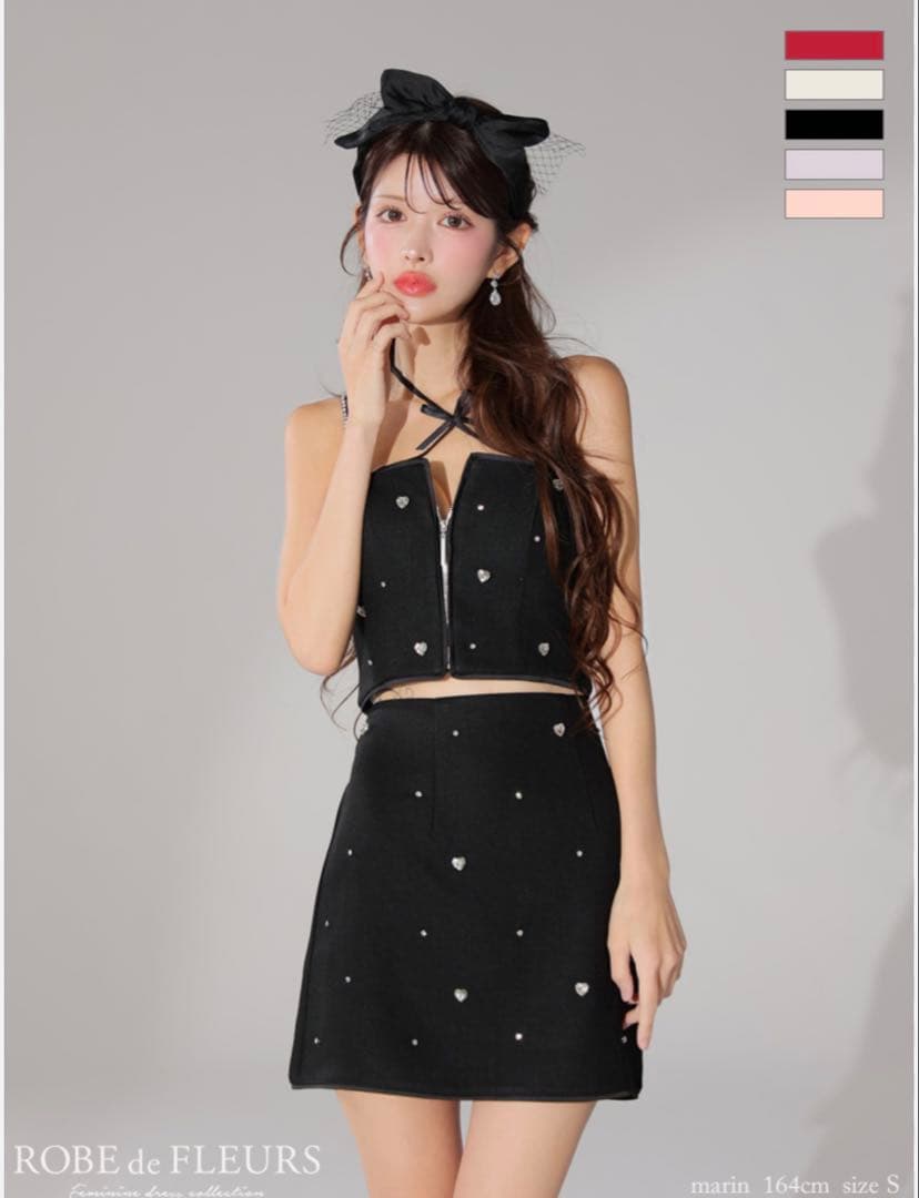 ROBE de FLEURS ❤︎ブラック、S