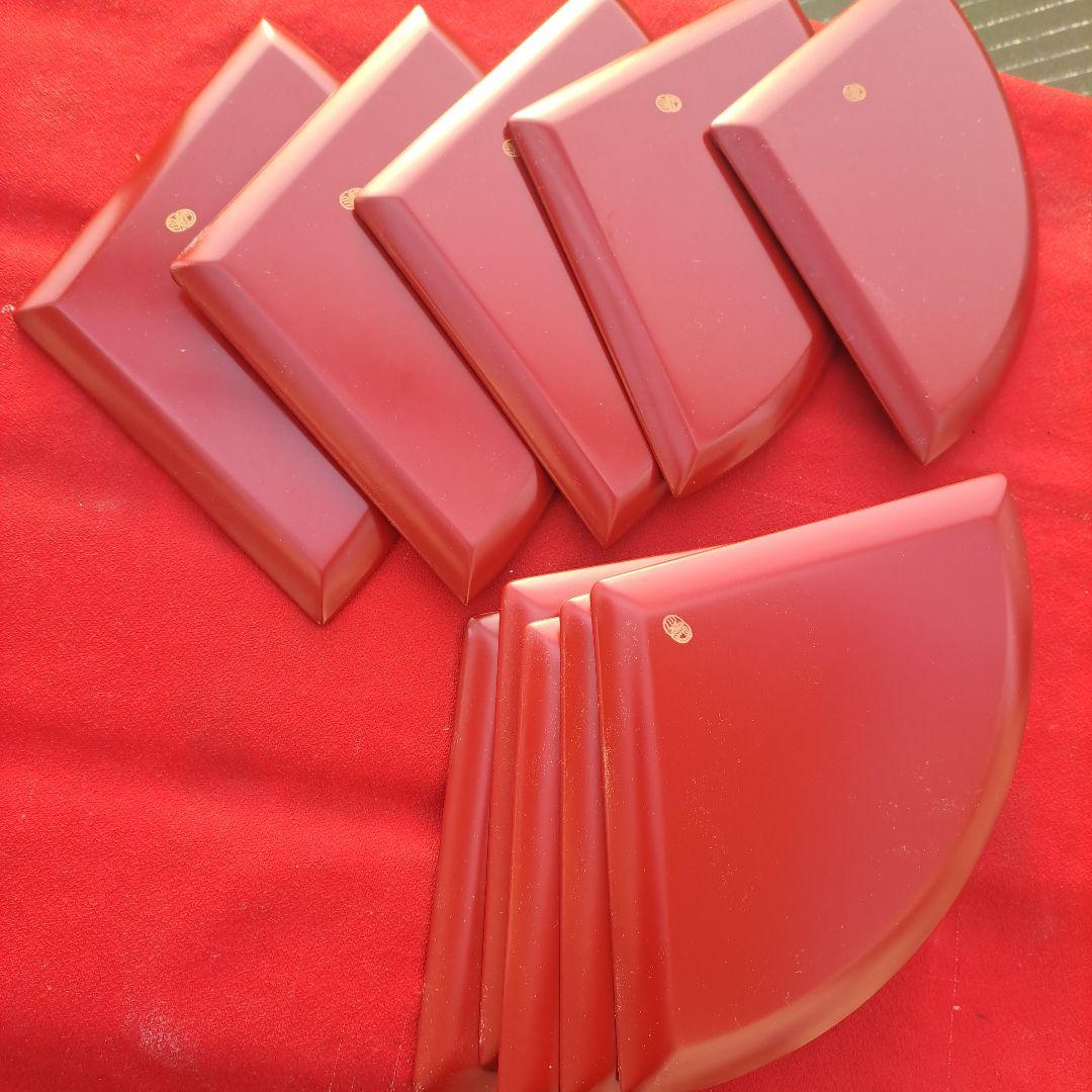 専用品【京都平安\"象彦　虹彩 末広\"銘々皿　×10客】木製　長期保管品