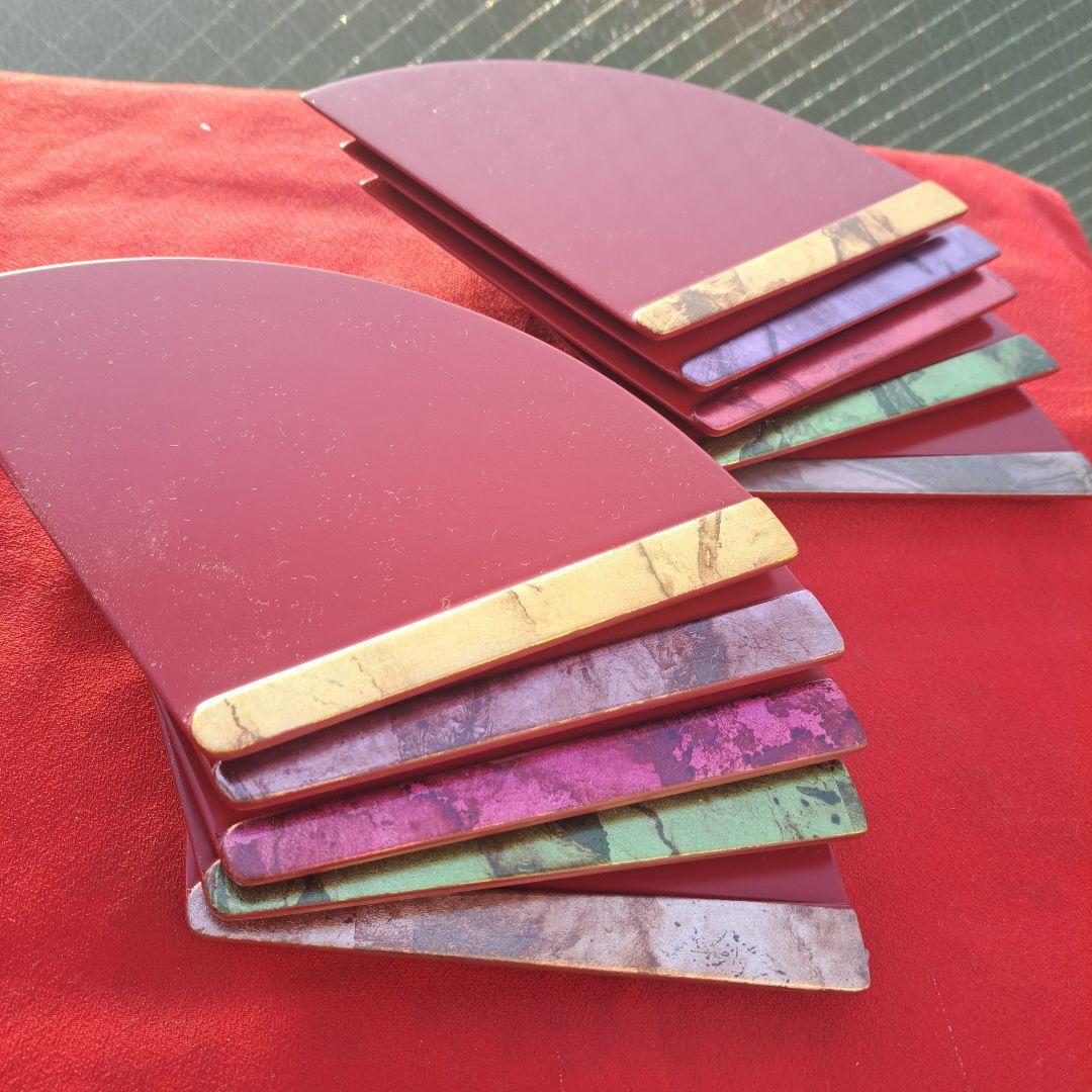 専用品【京都平安\"象彦　虹彩 末広\"銘々皿　×10客】木製　長期保管品