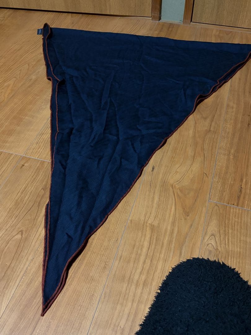 エルメス　ロザンジュ　菱形ストール　カシミヤ　シルク　ネイビー　カシシル