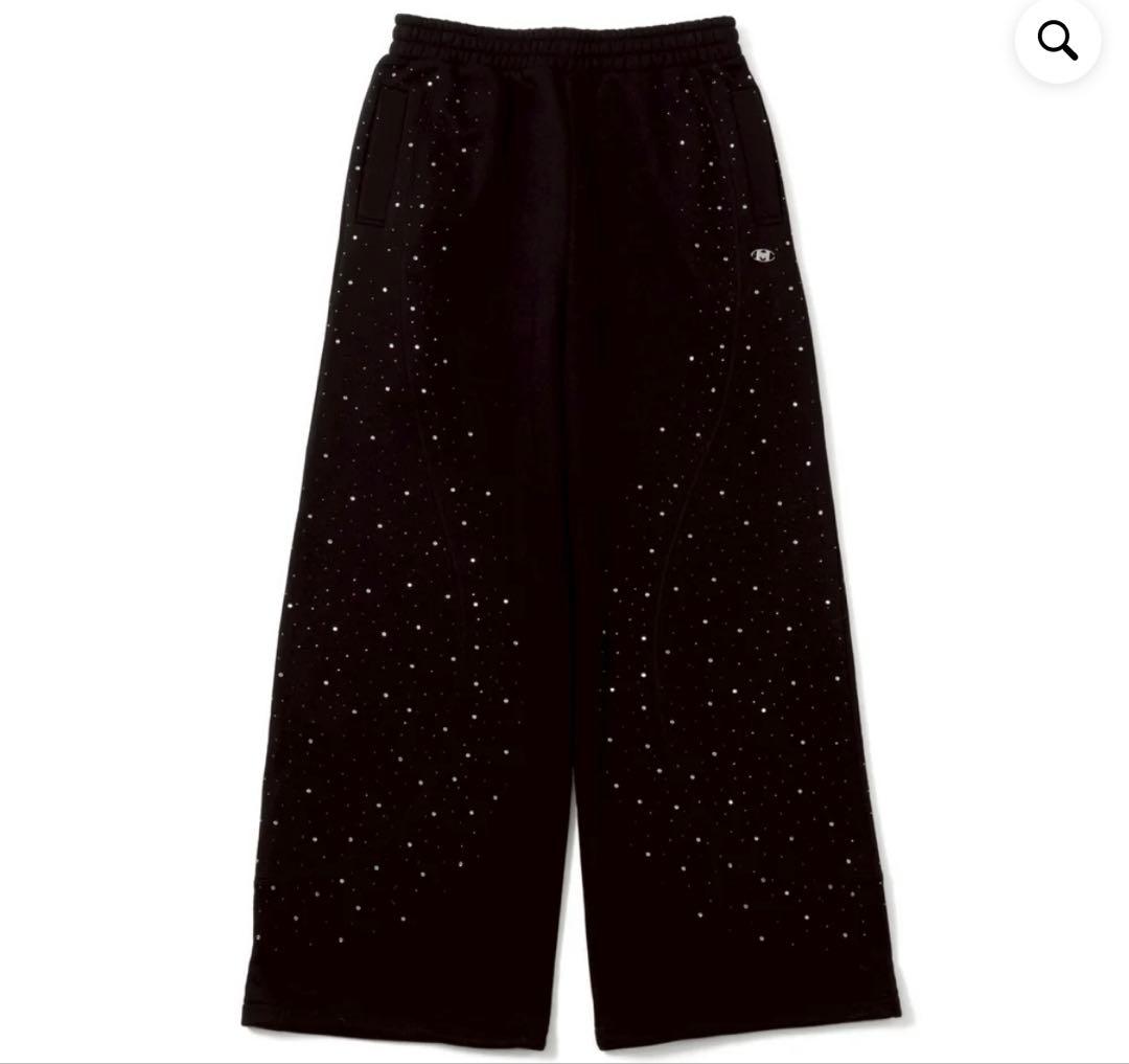 H heart logo rhinestone zip hoodieセットアップ