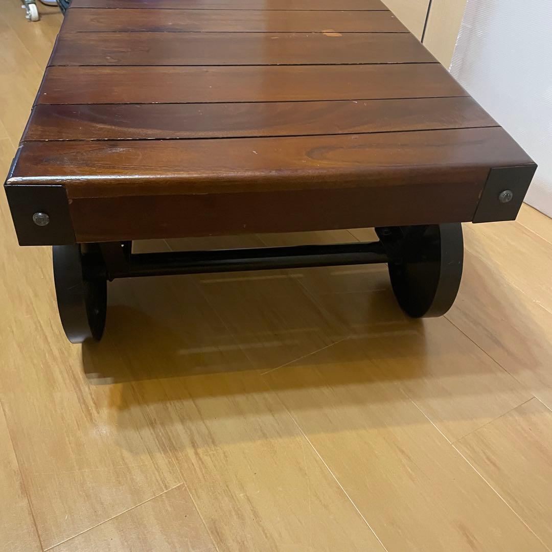 ヴィンテージ仕様 トロリーテーブル センターテーブル インダストリアル 滑車