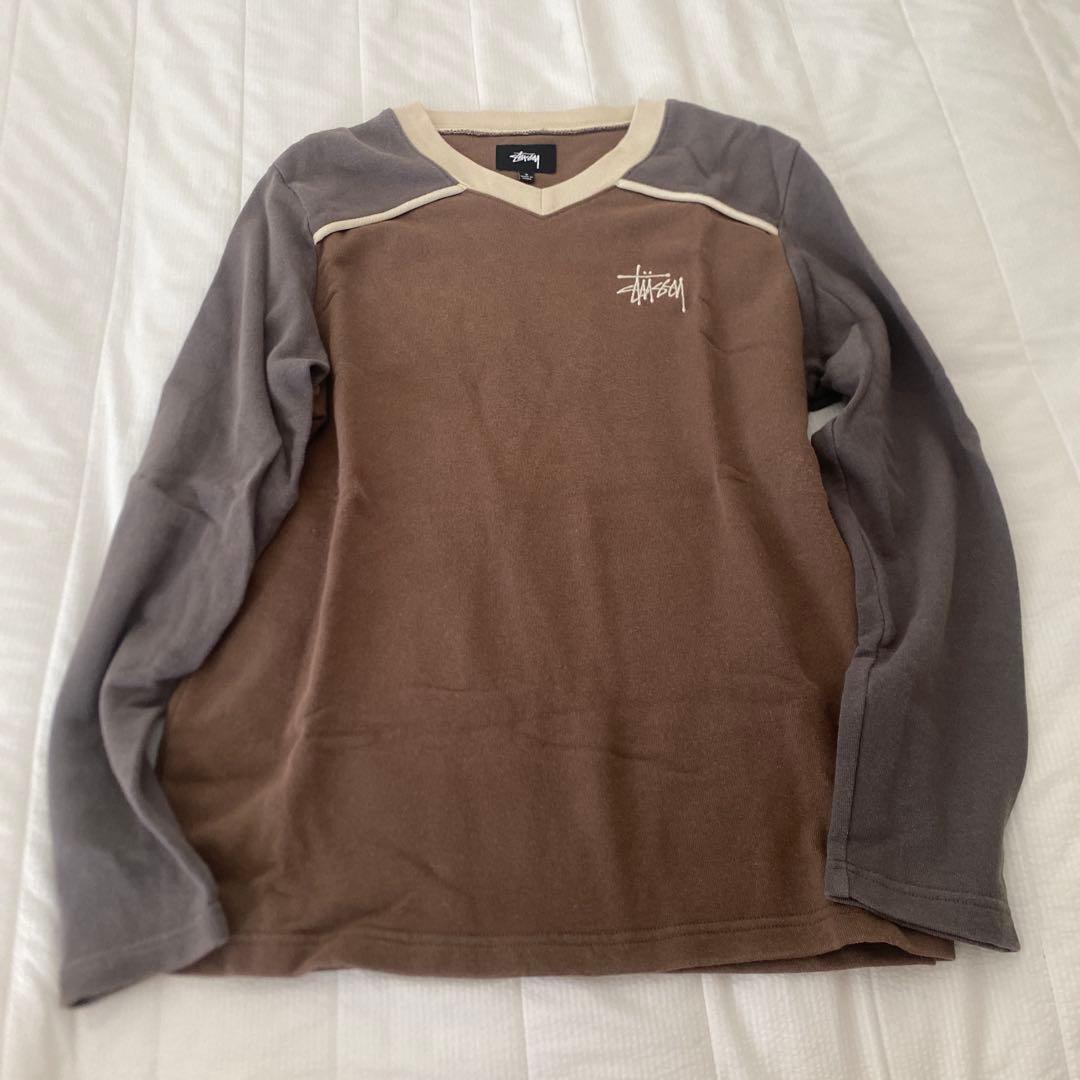 OLD STUSSY Vネックロンティー