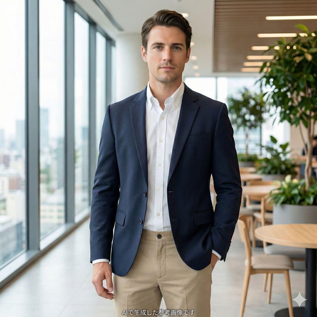 極美品 PSポールスミス アンコンジャケット 紺 M マルチストライプ ネイビー