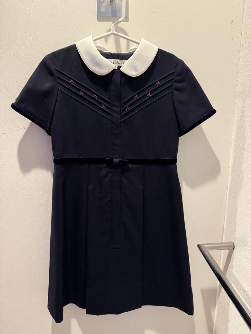 Shichiriネイビー 半袖ワンピース L