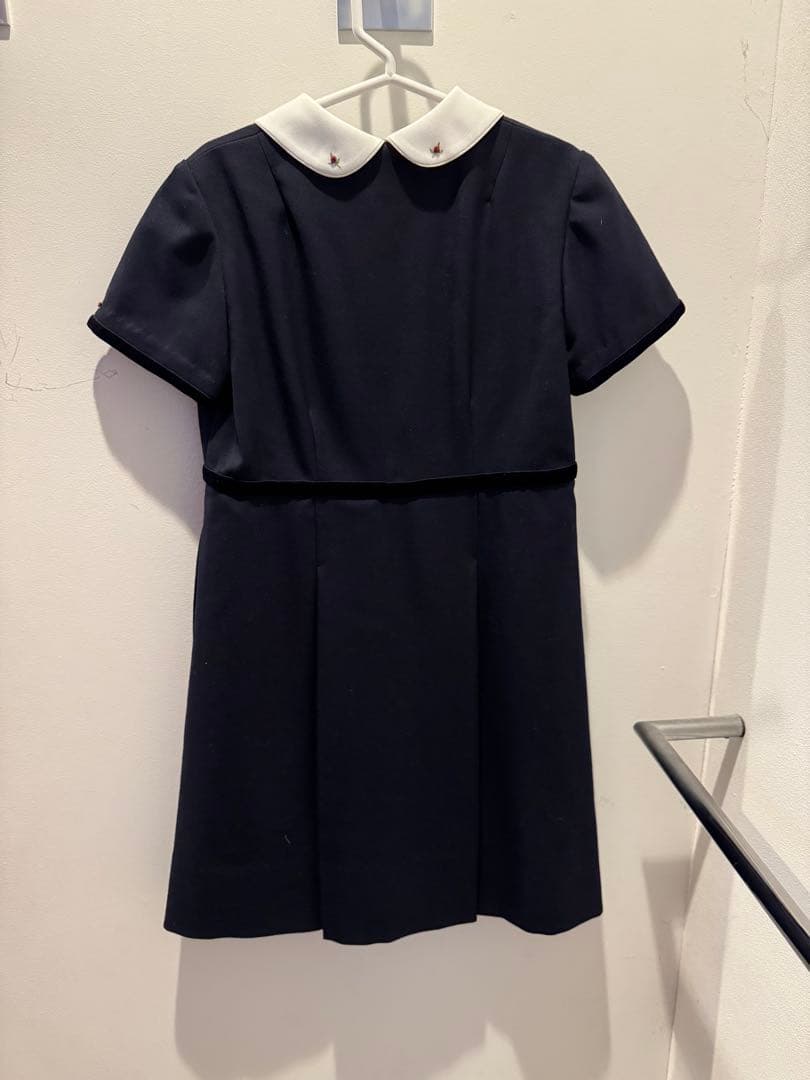 Shichiriネイビー 半袖ワンピース L