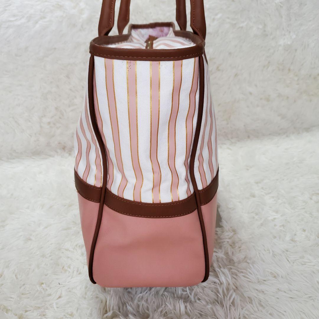 【美品】カードキャプターさくら コラボ トートバッグ ピンク ストライプ A4可