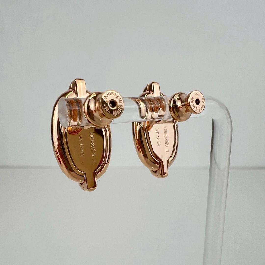 新品 HERMES エルメス ピアス ミニ マイヨン ローズ　ローズゴールド