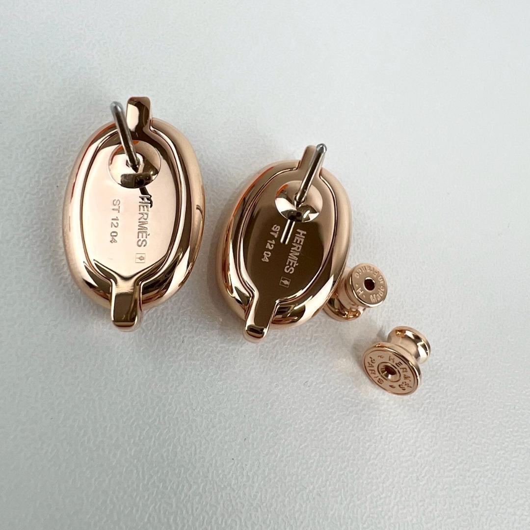 新品 HERMES エルメス ピアス ミニ マイヨン ローズ　ローズゴールド