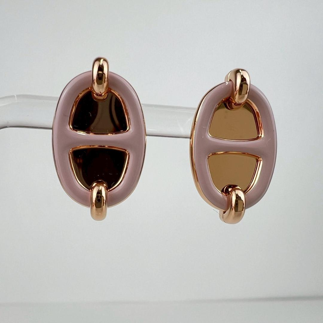 新品 HERMES エルメス ピアス ミニ マイヨン ローズ　ローズゴールド