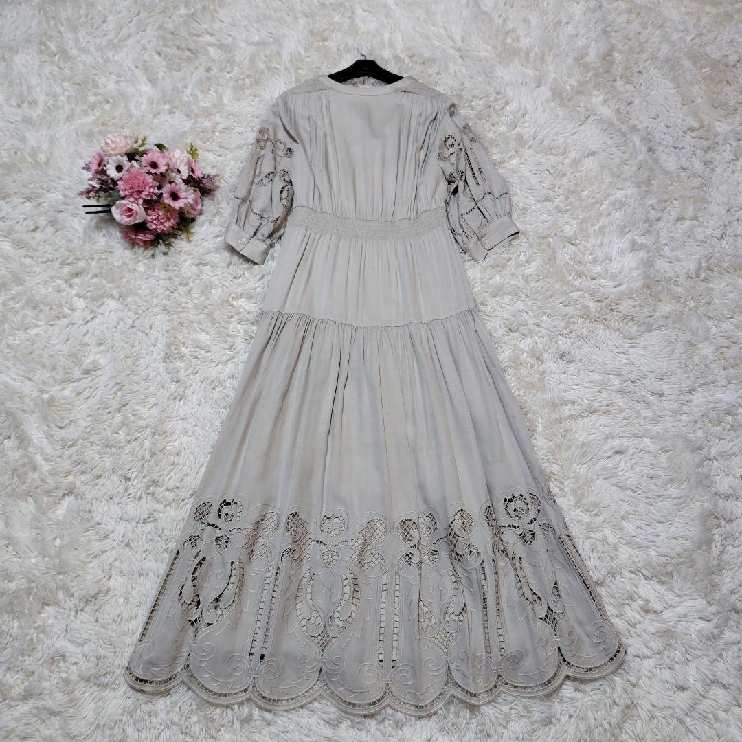 【美品♡人気モデル】グレースコンチネンタル　カットワークティアードワンピース　F