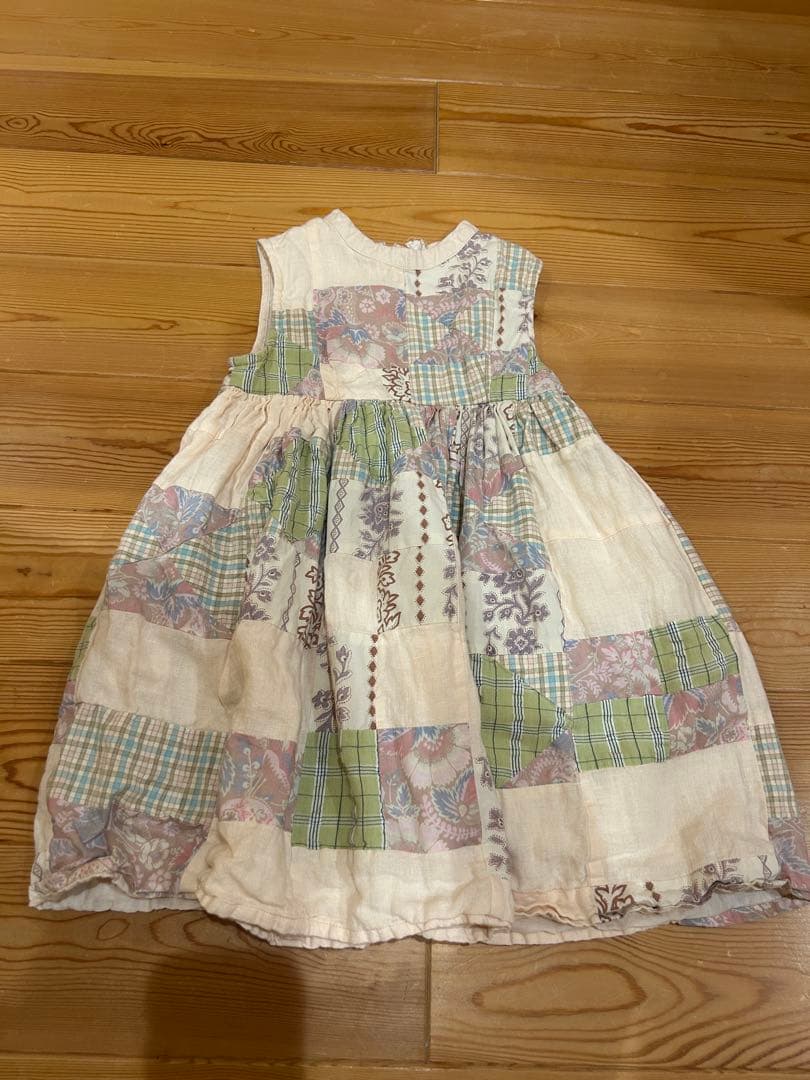 apolinaパッチワーク ワンピース 7-9y 傷あり