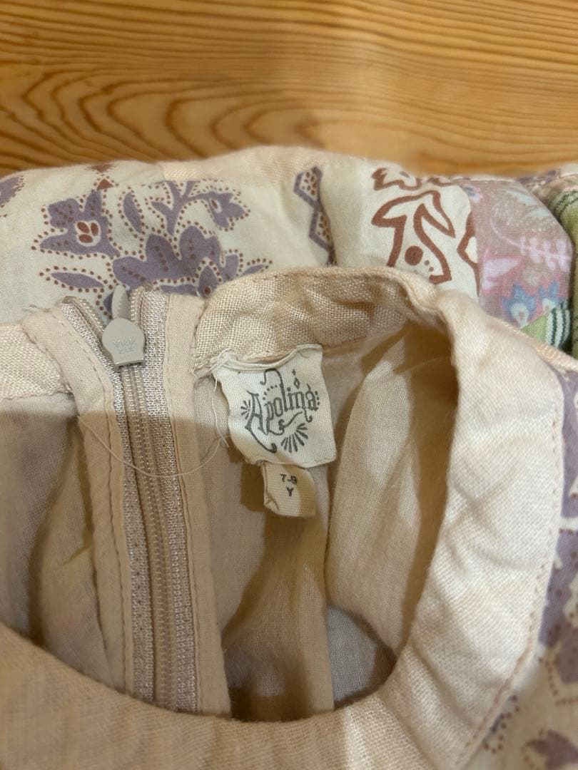 apolinaパッチワーク ワンピース 7-9y 傷あり