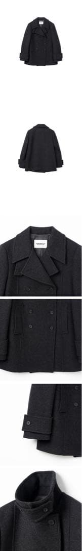 ダークグレー ダブルブレスト ウールコート(韓国ブランド)