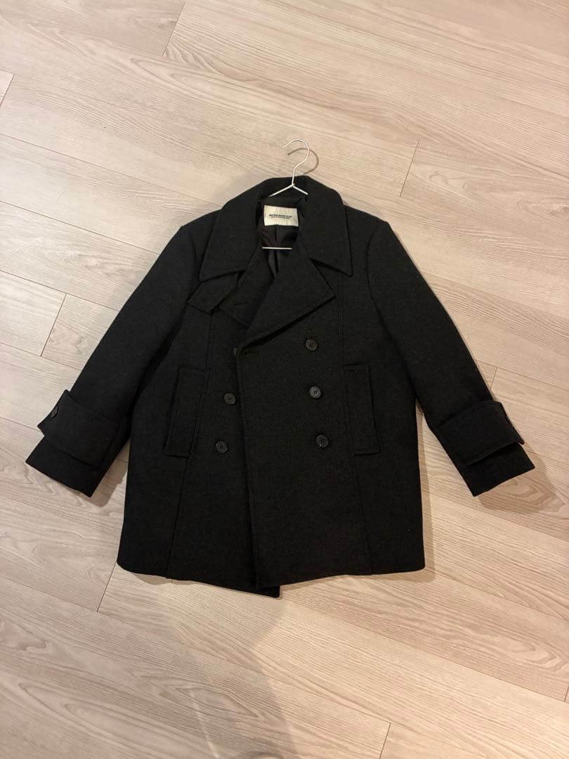 ダークグレー ダブルブレスト ウールコート(韓国ブランド)