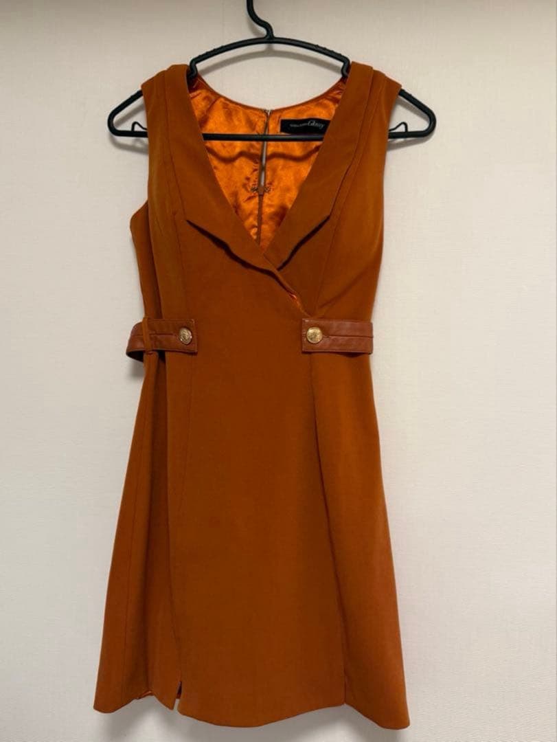 ROBE de FLEURS glossy オレンジ ミニドレス 美品