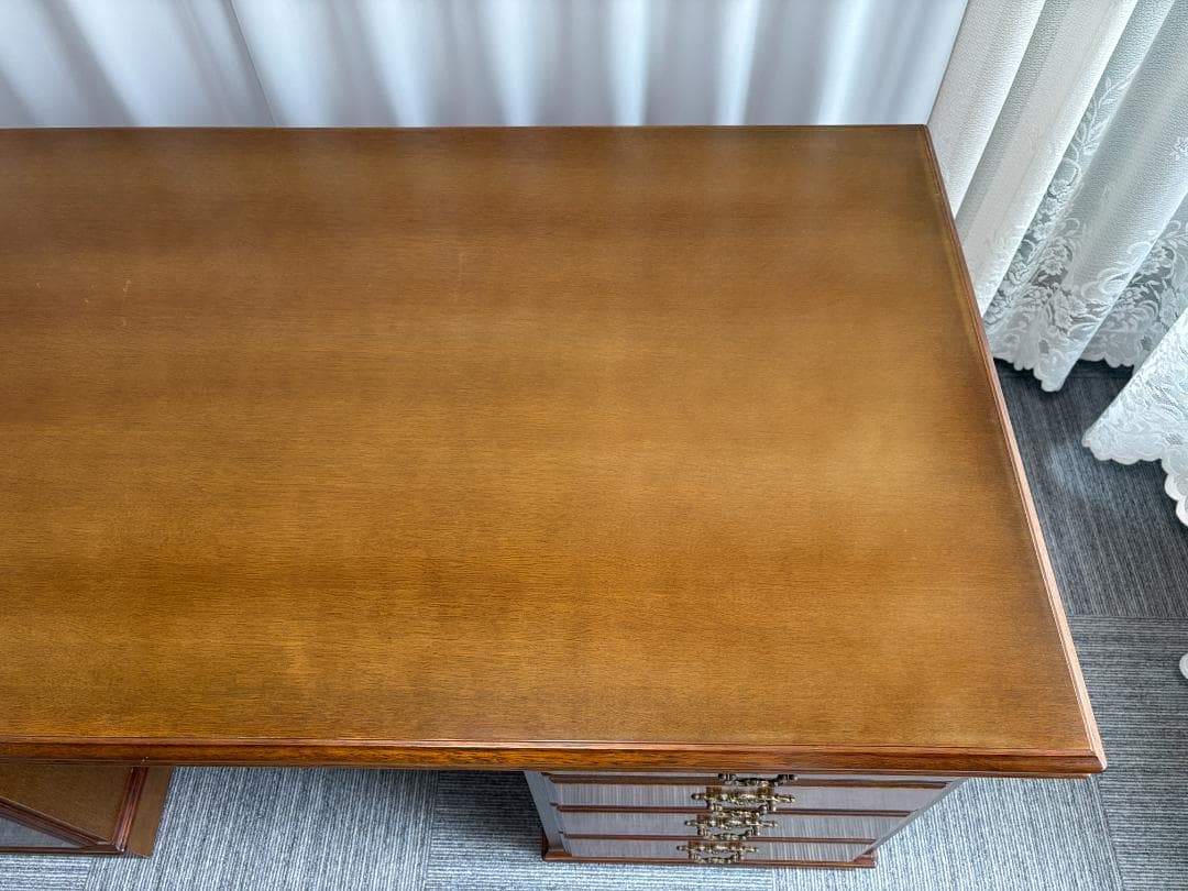 カリモク 書斎机 コロニアル デスク 両袖机 社長机 直接引き渡し歓迎