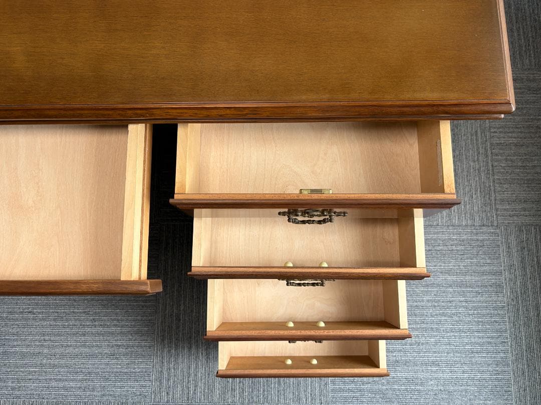 カリモク 書斎机 コロニアル デスク 両袖机 社長机 直接引き渡し歓迎