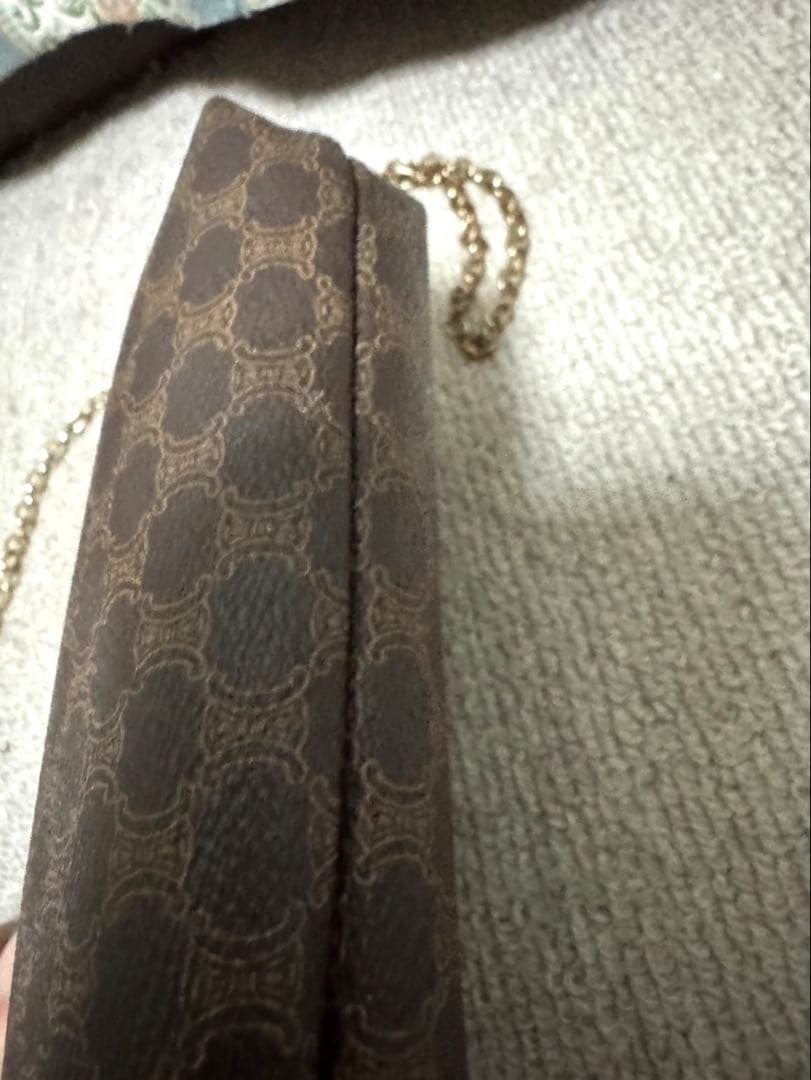 CELINE マカダム柄　チェーンショルダーバッグ　オールドセリーヌ