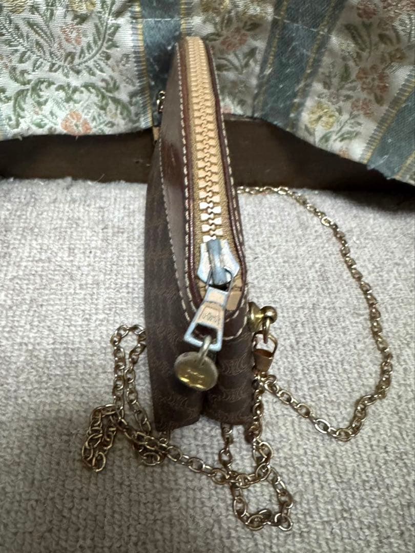 CELINE マカダム柄　チェーンショルダーバッグ　オールドセリーヌ