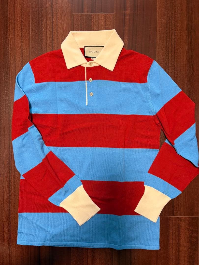 GUCCI ストライプ （ボーダー）ニットポロシャツ
