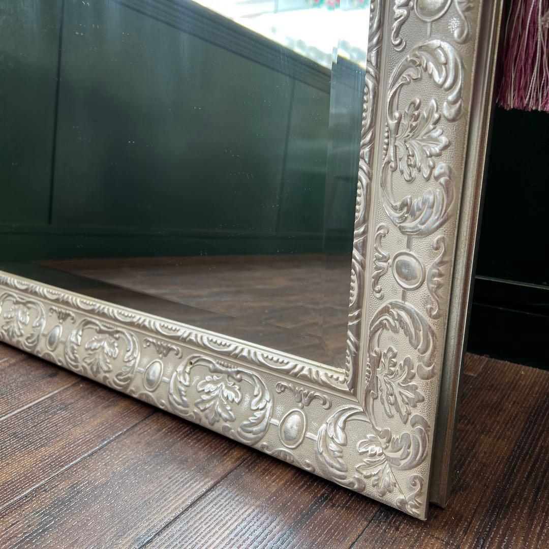 k556r122 エレガントでクラシカルな大型フレームミラー 177㎝ 紐飾り