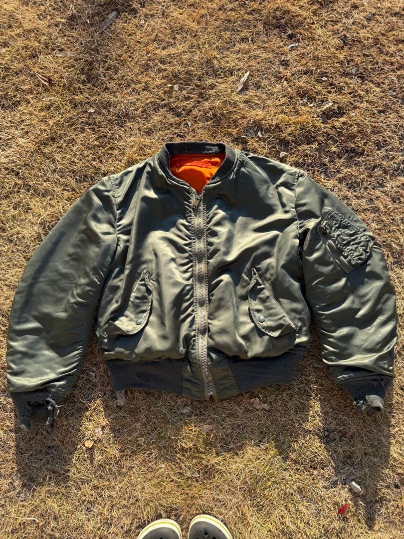 70s MA-1 ジャケット 米軍 実物 ボロ us.army vintage