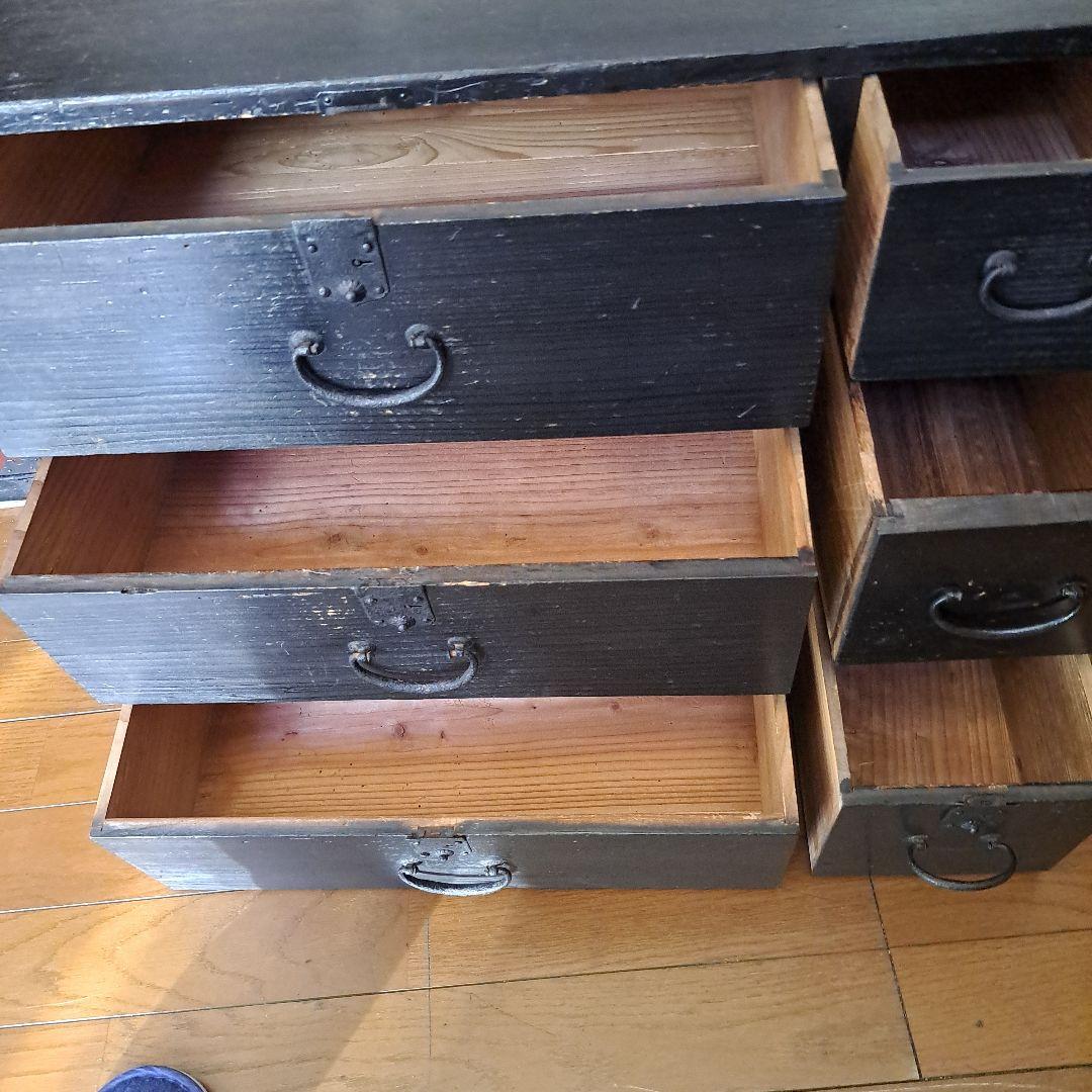 明治12年 　お誂え箪笥　鍵付 6段　引き出し　武田庄右衛門依頼品