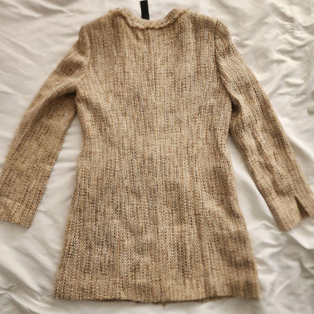 新品未使用　ANAYI　ノーカラージャケット　ツイード　シルク　アナイ38