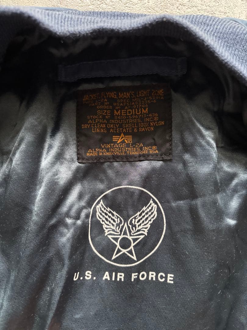 90s USA製　ALPHA MA-1 L-2A フライトジャケット　Mサイズ