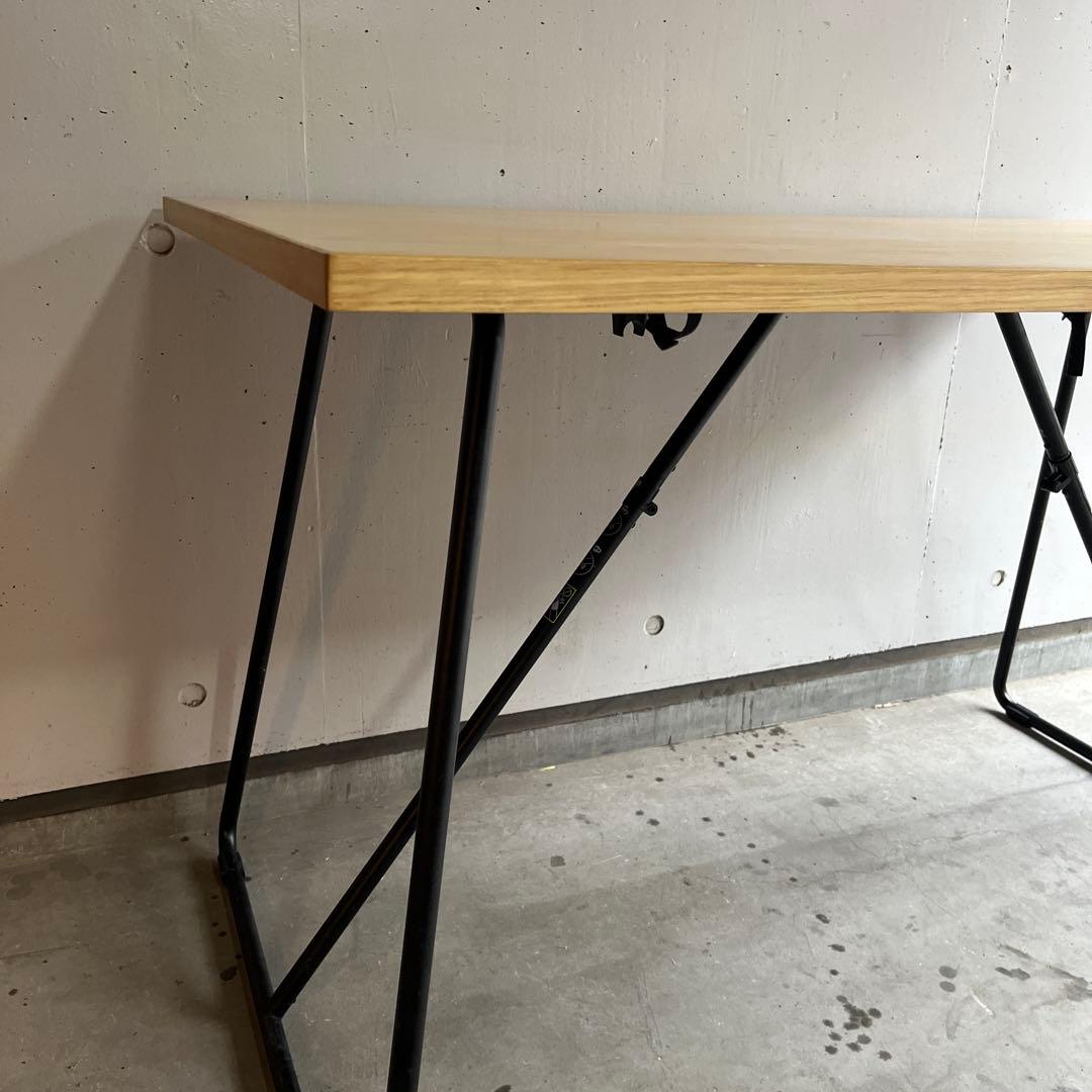 美品★無印 木製折りたたみテーブル オーク材突板　幅１２０ｃｍ