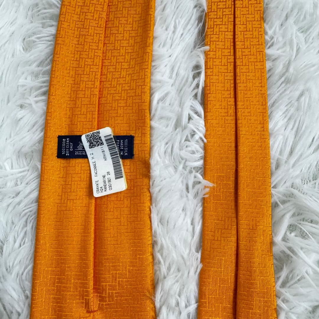 【✨タグ付✨】 HERMES エルメス ファソネH マンダリン オレンジ シルク