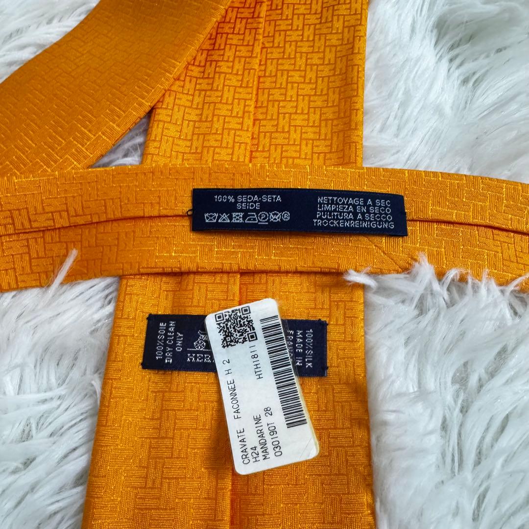 【✨タグ付✨】 HERMES エルメス ファソネH マンダリン オレンジ シルク