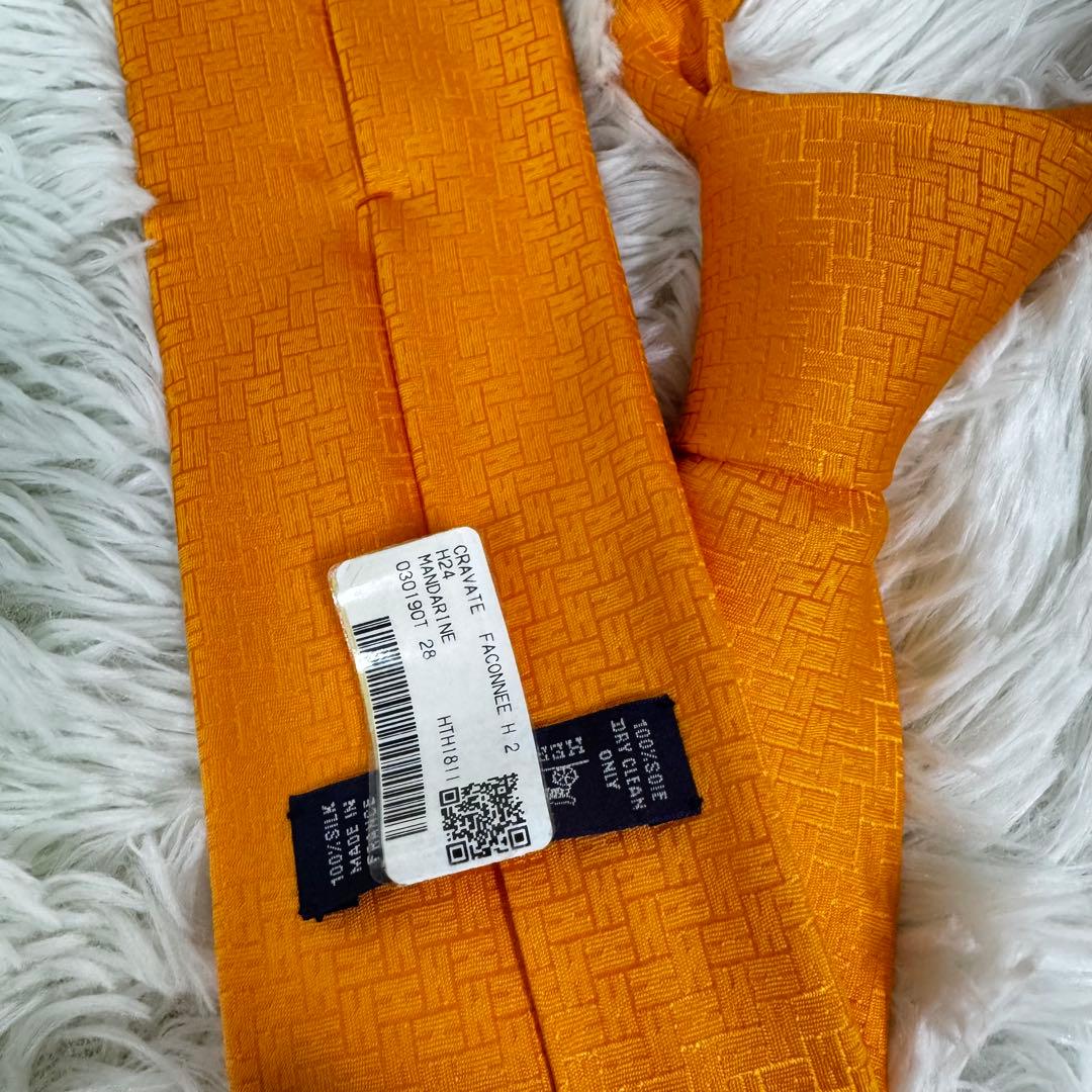 【✨タグ付✨】 HERMES エルメス ファソネH マンダリン オレンジ シルク