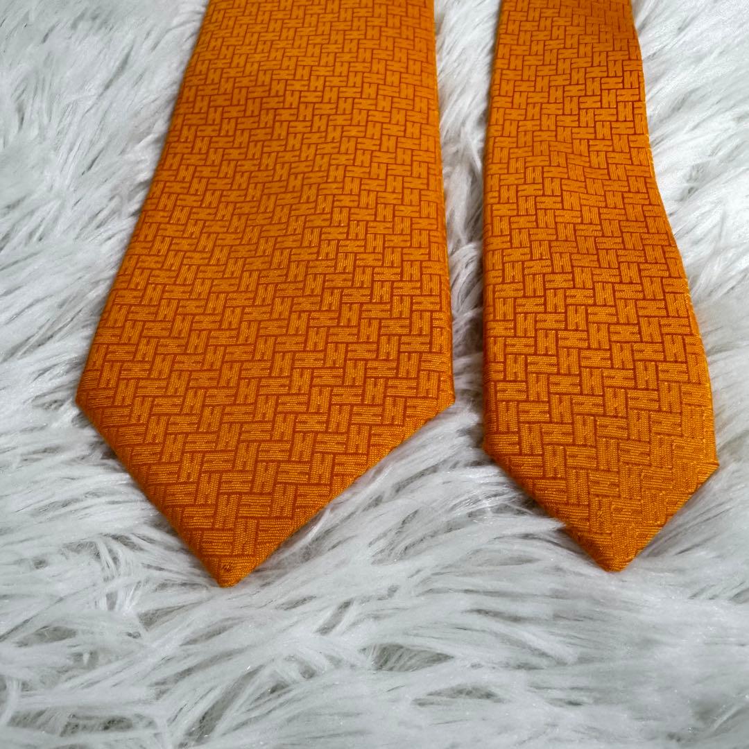 【✨タグ付✨】 HERMES エルメス ファソネH マンダリン オレンジ シルク