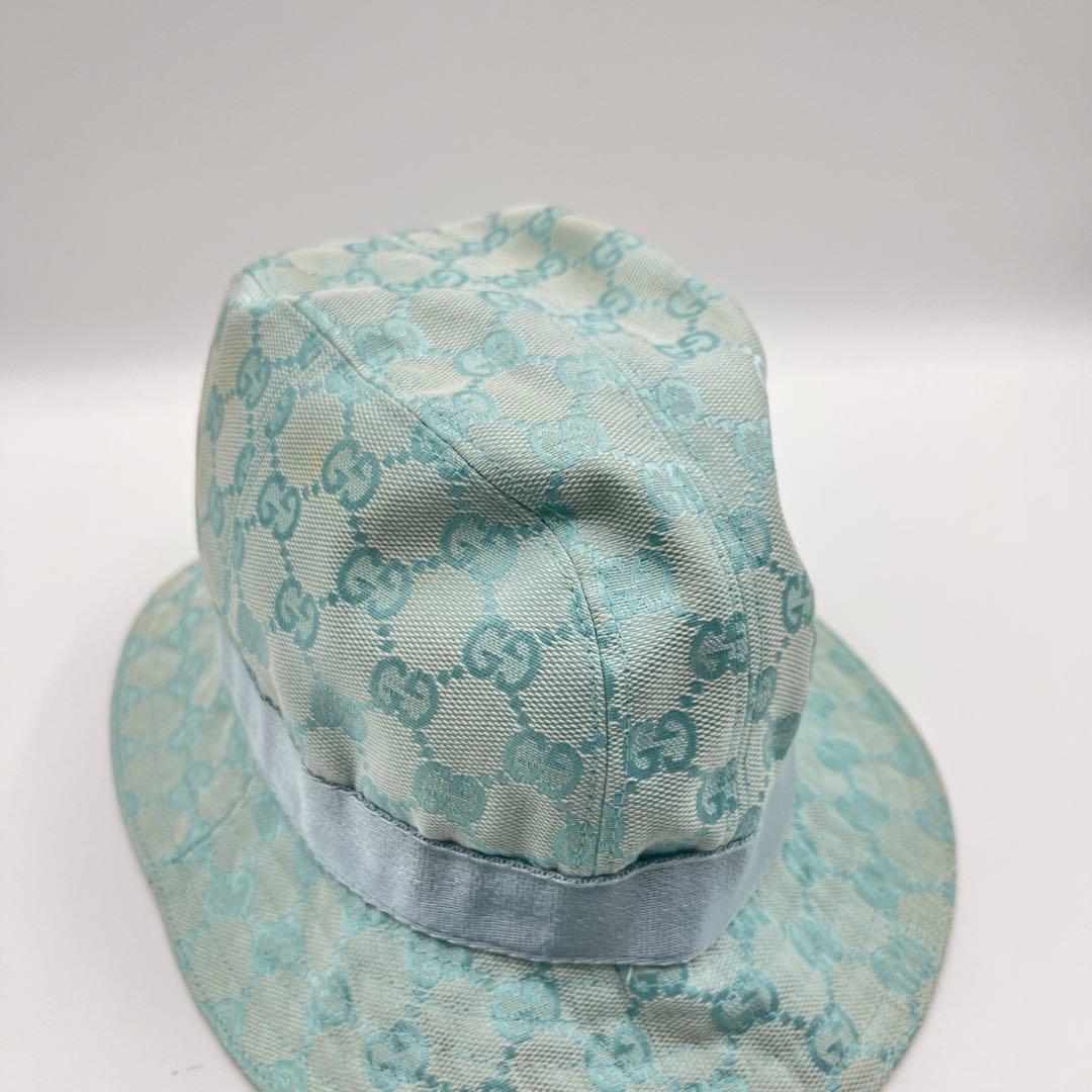 GUCCI GGキャンバス バケットハット 帽子 ハット バケハ ブルー