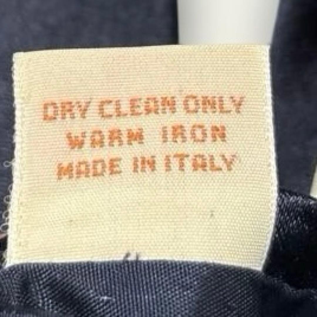 ZEGNA ゼニア　ネクタイ　濃紺　無地　光沢　肉厚　美品