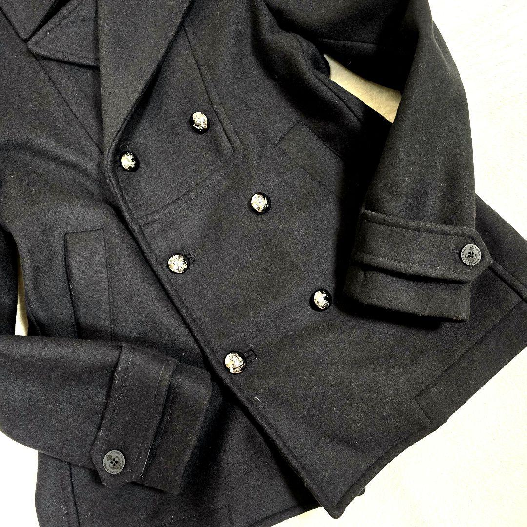 DIESEL ディーゼル ピーコート メタルボタン ウールコート ブラック L