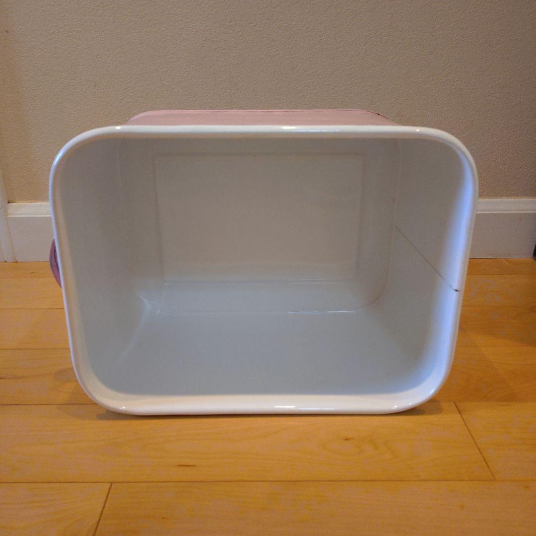 ホーロー缶　ピンク　スクエア オールドファームハウス