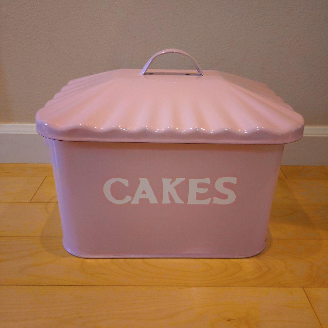 ホーロー缶　ピンク　スクエア オールドファームハウス