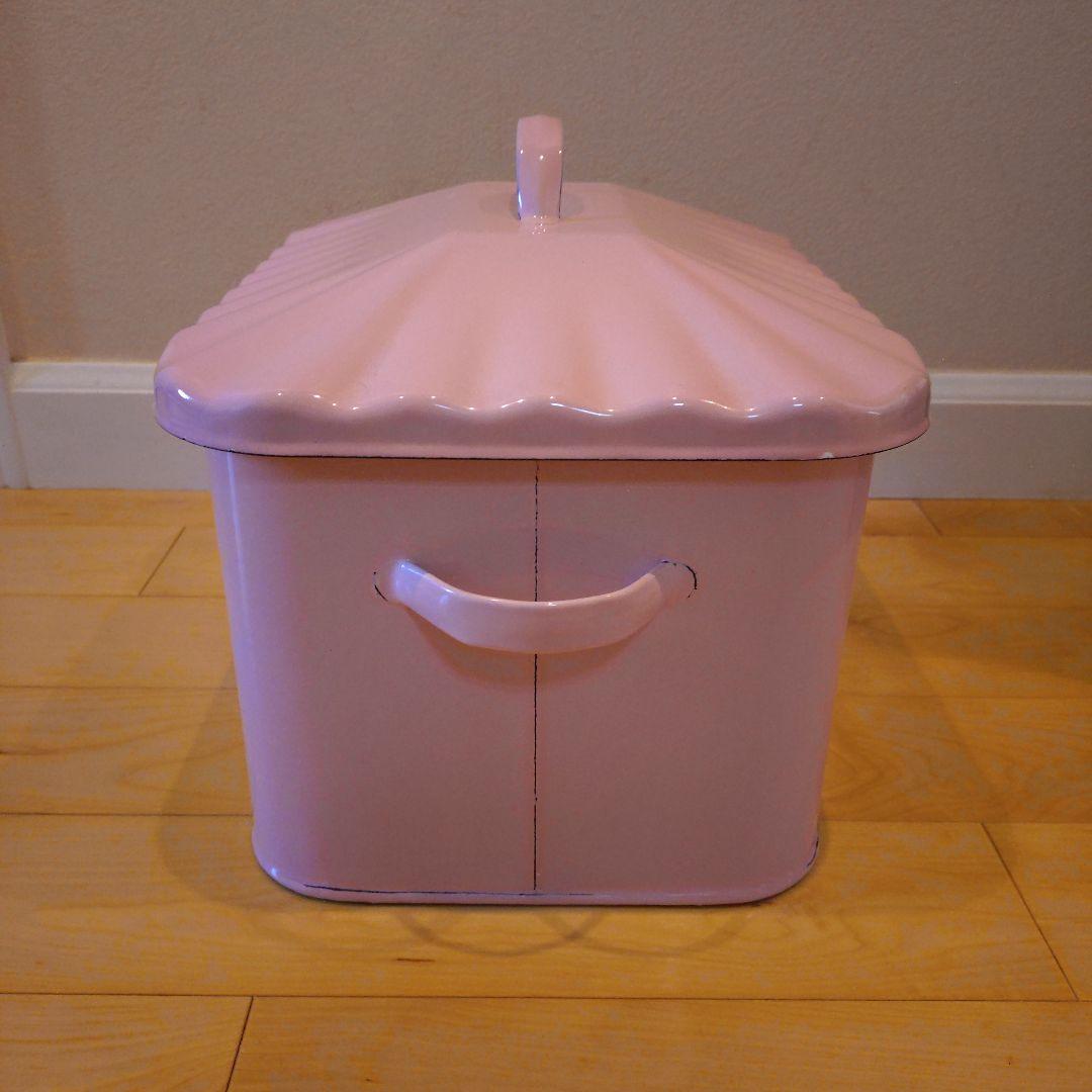 ホーロー缶　ピンク　スクエア オールドファームハウス