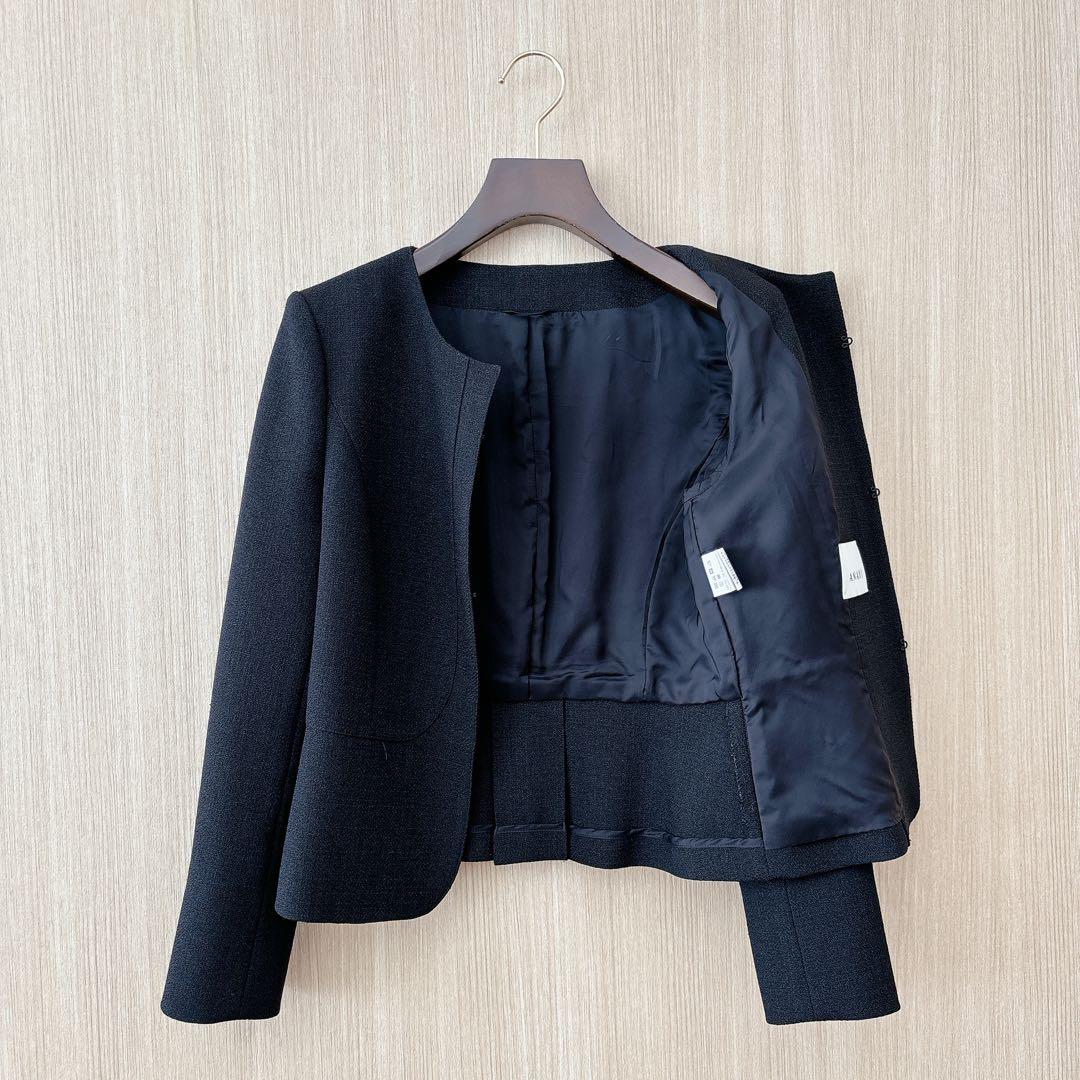 【1250】アナイ　トリアセペプラム　ジャケット　黒　38