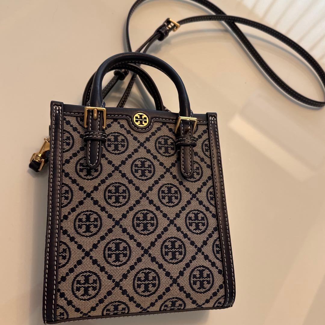 Tory Burch ショルダーバッグ ベージュ/ネイビー