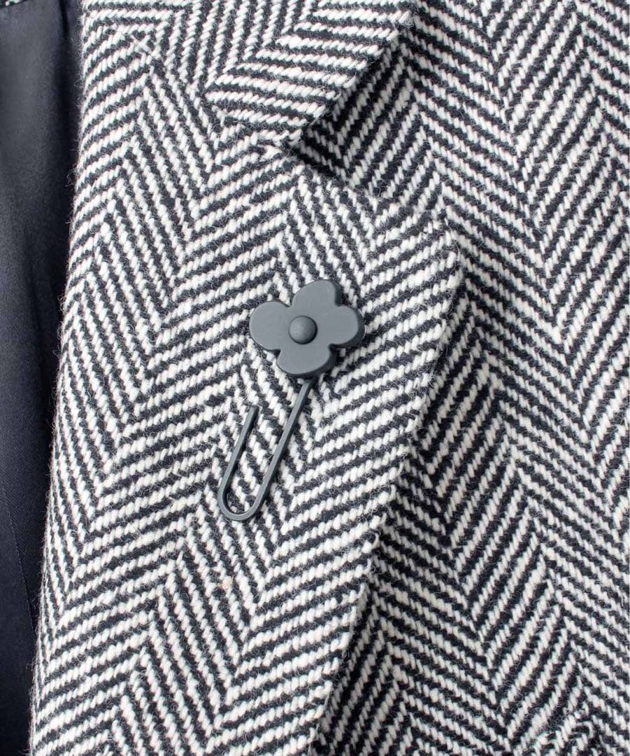 新品 25AW LARDINI ウール ツイード チェスターフィールド コート