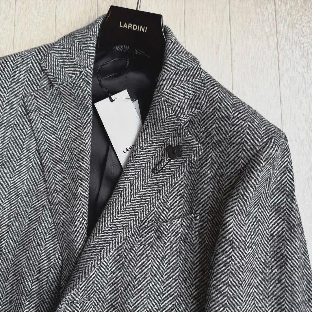 新品 25AW LARDINI ウール ツイード チェスターフィールド コート