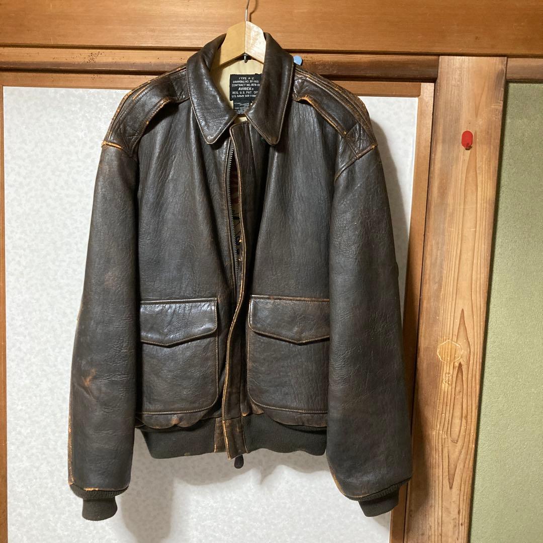 AVIREX希少中古レザーTYPE A2 表記サイズM(日本サイズL)