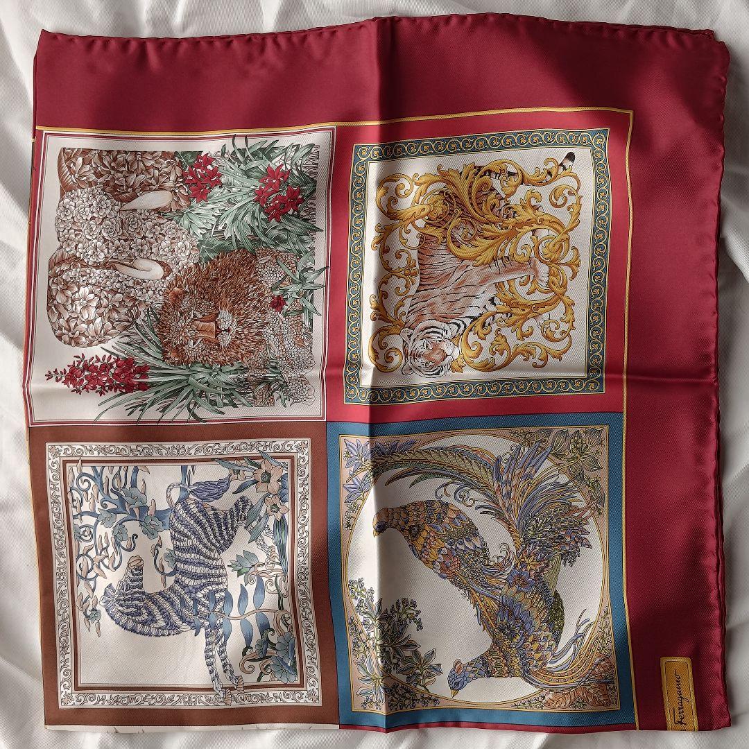 サルバトーレ フェラガモ 大判スカーフ 動物柄