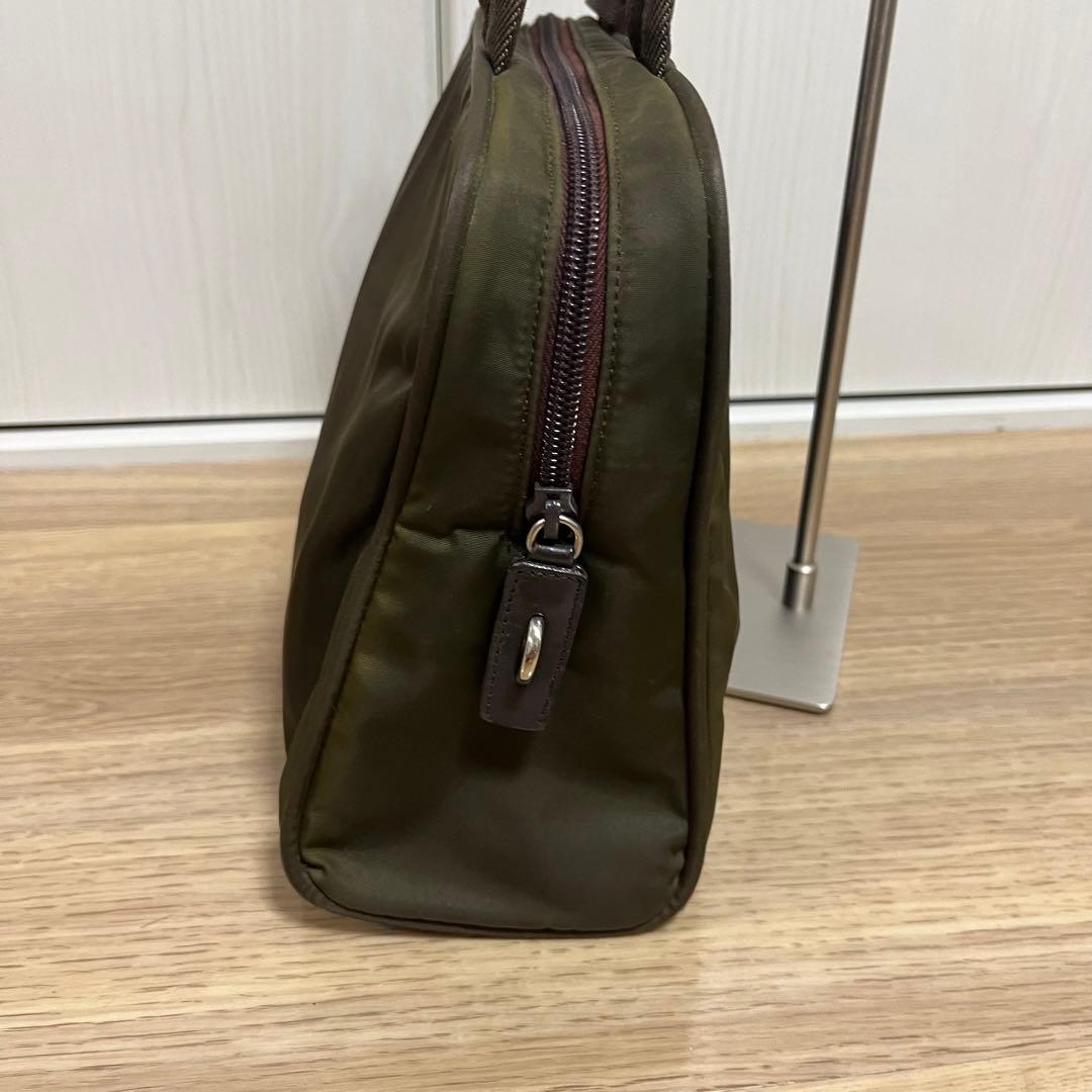 【本物鑑定済】プラダトートバック　テスートスポーツロゴトート　カーキ　B8495