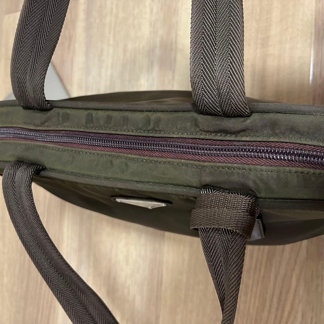 【本物鑑定済】プラダトートバック　テスートスポーツロゴトート　カーキ　B8495